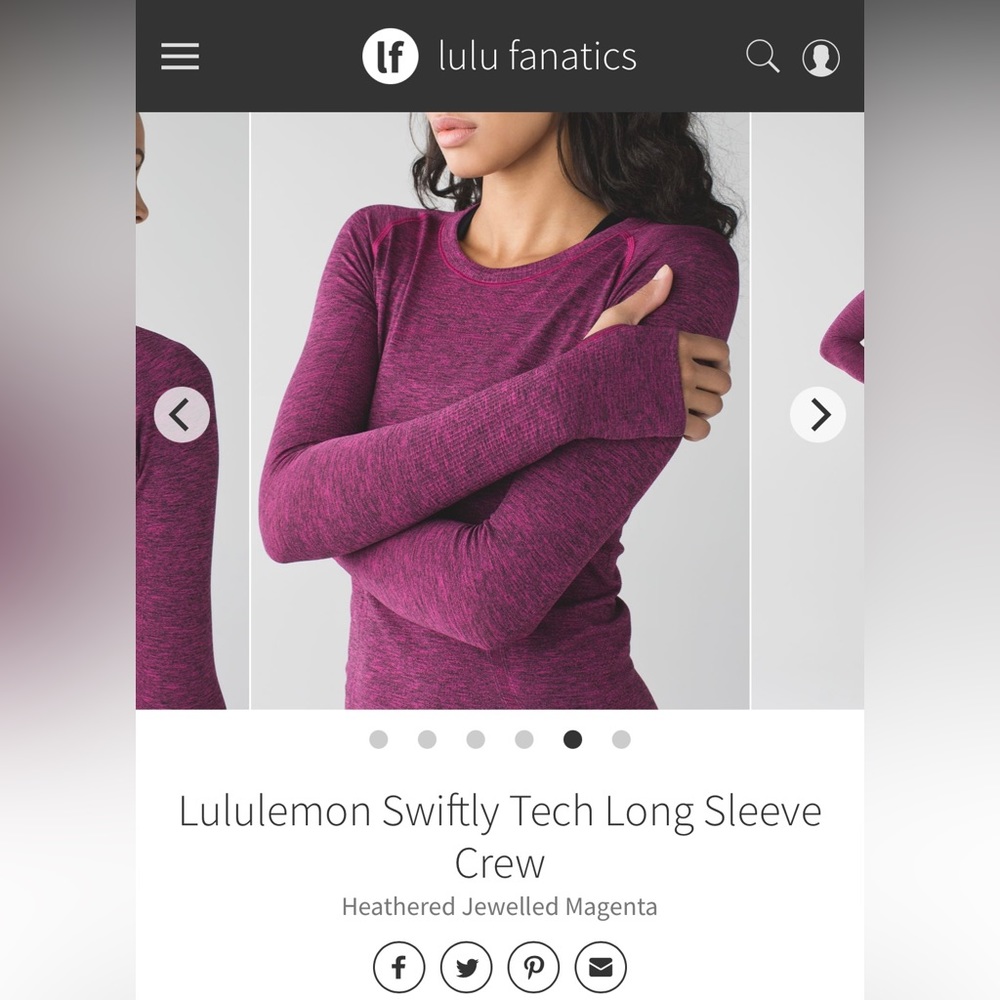 Lululemon Swiftly Tech LS sz 6
